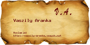 Vaszily Aranka névjegykártya